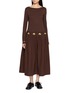 LAOWLA Flower Detail Long Sleeve Midi Dress