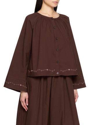 Detail View - Click To Enlarge - LAOWLA - Wool Cape Embroidered Blouse