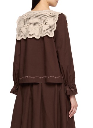 Back View - Click To Enlarge - LAOWLA - Wool Cape Embroidered Blouse