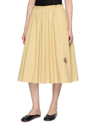 Detail View - Click To Enlarge - LAOWLA - Embroidered Reversible Midi Skirt