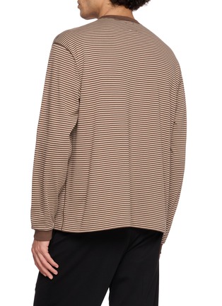 Back View - Click To Enlarge - GOOD PEOPLE GOOD STITCHING GOOD PRODUCT - Striped Crewneck Long Sleeve T-Shirt