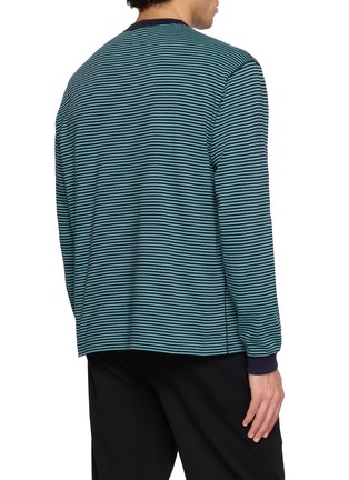 Back View - Click To Enlarge - GOOD PEOPLE GOOD STITCHING GOOD PRODUCT - Striped Crewneck Long Sleeve T-Shirt