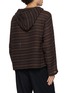 Back View - Click To Enlarge - ANCELLM - Textured Striped V-Neck Hoodie