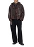 Figure View - Click To Enlarge - ANCELLM - Textured Striped V-Neck Hoodie