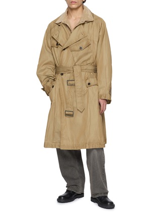 Figure View - Click To Enlarge - ANCELLM - Aged Belted Cotton Coat