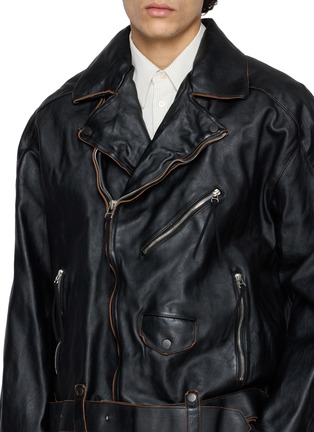  - ANCELLM - Aged Belted Biker Jacket