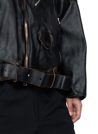  - ANCELLM - Aged Belted Biker Jacket