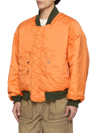 Detail View - Click To Enlarge - ANCELLM - Distressed Reversible Bomber Jacket