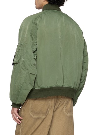Back View - Click To Enlarge - ANCELLM - Distressed Reversible Bomber Jacket