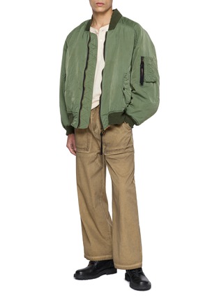 Figure View - Click To Enlarge - ANCELLM - Distressed Reversible Bomber Jacket