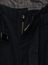 Detail View - Click To Enlarge - ANCELLM - Pleated Integrated Belt Wool Wide Leg Pants