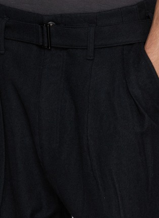  - ANCELLM - Pleated Integrated Belt Wool Wide Leg Pants