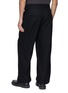 Back View - Click To Enlarge - ANCELLM - Pleated Integrated Belt Wool Wide Leg Pants