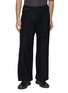ANCELLM Pleated Integrated Belt Wool Wide Leg Pants