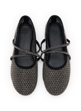 Detail View - Click To Enlarge - PEDDER RED - Bea Crystal Embellished Mesh Mary Jane Flats