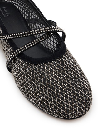 Detail View - Click To Enlarge - PEDDER RED - Bea Crystal Embellished Mesh Mary Jane Flats
