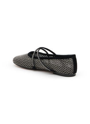  - PEDDER RED - Bea Crystal Embellished Mesh Mary Jane Flats