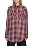 Main View - Click To Enlarge - BOINIGAN - Pleated Checkered Long Shirt