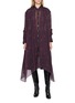 Main View - Click To Enlarge - BOINIGAN - Star Patterned Asymmetric Drape Sheer Shirt Dress