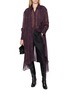 Figure View - Click To Enlarge - BOINIGAN - Star Patterned Asymmetric Drape Sheer Shirt Dress
