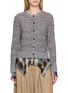 BOINIGAN Layered Check Ruffle Knit Cardigan