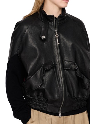  - BOINIGAN - Raglan Sleeve Zip Up Leather Jacket