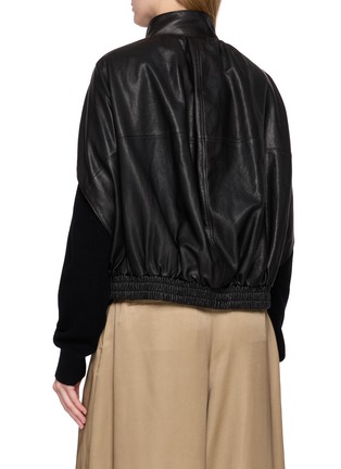 Back View - Click To Enlarge - BOINIGAN - Raglan Sleeve Zip Up Leather Jacket