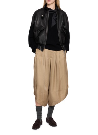 Figure View - Click To Enlarge - BOINIGAN - Raglan Sleeve Zip Up Leather Jacket
