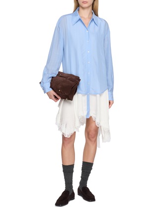 Figure View - Click To Enlarge - BOINIGAN - Lace Trimmed Asymmetric Shirt Dress