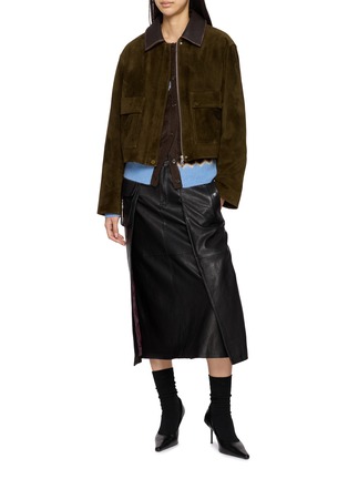 Figure View - Click To Enlarge - BOINIGAN - Leather Cropped Jacket