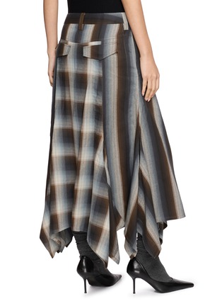 Back View - Click To Enlarge - BOINIGAN - Check Weave Asymmetrical Maxi Skirt