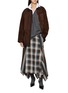 Figure View - Click To Enlarge - BOINIGAN - Check Weave Asymmetrical Maxi Skirt
