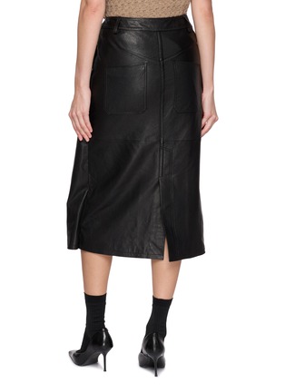 Back View - Click To Enlarge - BOINIGAN - Leather A-Line Skirt
