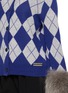  - IZAAK AZANEI - Argyle Print Fur Cuff Knit Cardigan