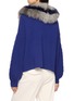 Back View - Click To Enlarge - IZAAK AZANEI - Fur Collar Cable Sleeve Knit Jacket