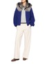 Figure View - Click To Enlarge - IZAAK AZANEI - Fur Collar Cable Sleeve Knit Jacket