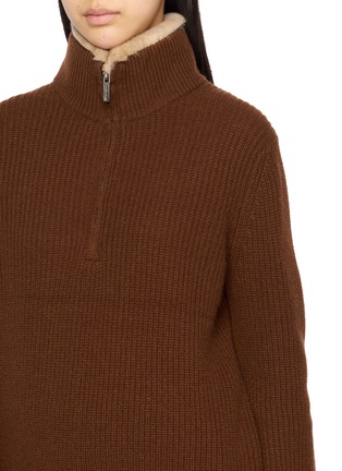  - IZAAK AZANEI - Fur Lined Half Zip Knit Sweater