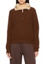 IZAAK AZANEI Fur Lined Half Zip Knit Sweater