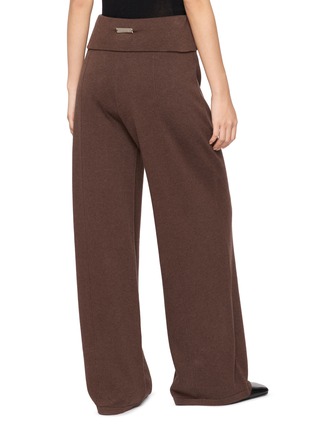 Back View - Click To Enlarge - IZAAK AZANEI - Foldover Waistband Wide Leg Knit Pants