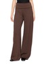 IZAAK AZANEI Foldover Waistband Wide Leg Knit Pants