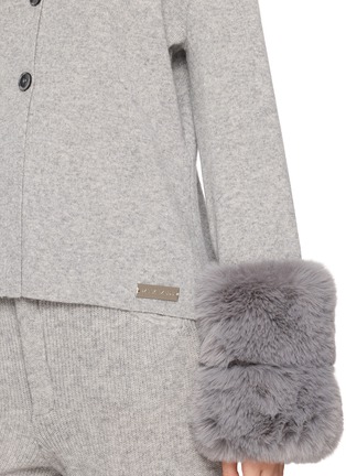  - IZAAK AZANEI - Faux Fur Cuff Knit Cardigan