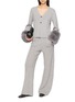 Figure View - Click To Enlarge - IZAAK AZANEI - Faux Fur Cuff Knit Cardigan
