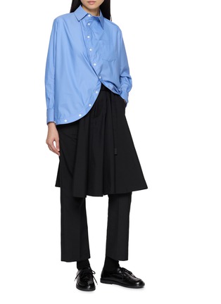 Figure View - Click To Enlarge - ANREALAGE - Striped Asymmetrical Curved Hem Shirt