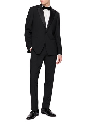 Figure View - Click To Enlarge - LARDINI - Soiree Satin Waistband Straight Leg Pants
