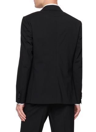 Back View - Click To Enlarge - LARDINI - Soiree Single Breasted Satin Peak Lapel Tuxedo Blazer