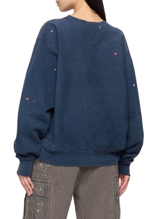 Back View - Click To Enlarge - SUNDAYFRUITMARKET - No.3 Floral Embroidered Paint Splatter Sweatshirt
