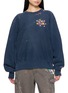 SUNDAYFRUITMARKET No.3 Floral Embroidered Paint Splatter Sweatshirt