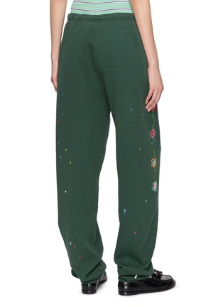 Back View - Click To Enlarge - SUNDAYFRUITMARKET - No.7 Champion Floral Embroidered Paint Splatter Sweatpants