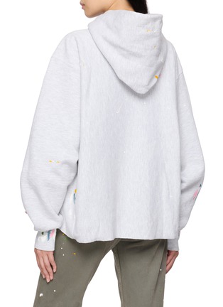Back View - Click To Enlarge - SUNDAYFRUITMARKET - No.11 Floral Embroidered Paint Splatter Hoodie