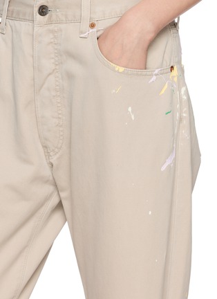 - SUNDAYFRUITMARKET - Upcycled Floral Embroidered Paint Splatter Denim Jeans
